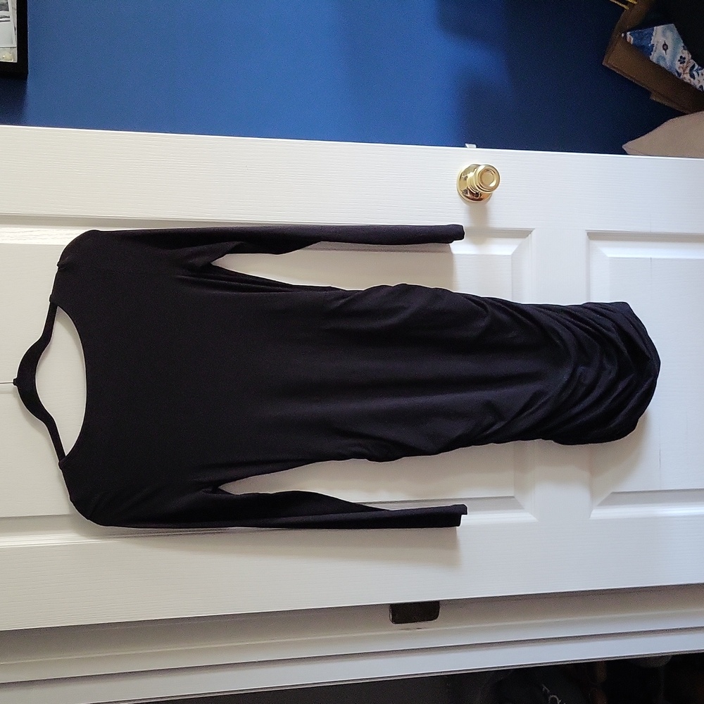 Express fitted, ruched-side body con dress - Picture 3 of 5